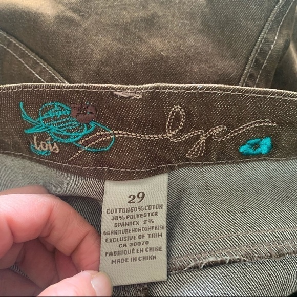 VINTAGE 🧚♀️ Lois Brown Bermuda Women’s Jeans Shorts Size 29 - Picture 11 of 13